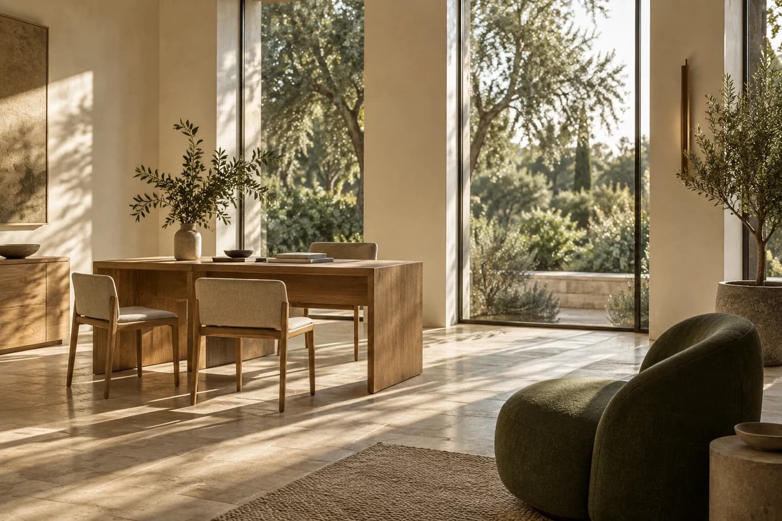 Illustrative sunlit consultation space